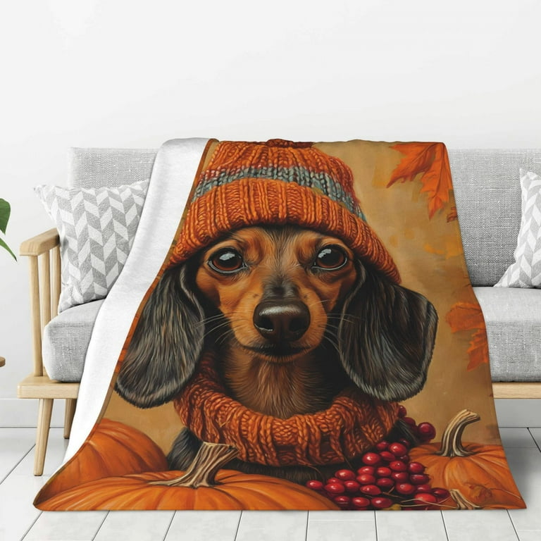 Dachshund Fall Blankets Throw Blanket For Couch Sofa And Bed