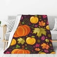 thumbnail image 1 of Throw Blanket for Couch Sofa and Bed, Autumn Harvest Pumpkin Joy Super Soft Plush Throw Blanket, Fuzzy Cuteness Comfy Warm Washable Flannel Blanket & Throws for All Season 80"x60", 1 of 7