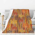 thumbnail image 1 of Throw Blanket for Couch Sofa and Bed - Autumn Maple Leaf Stripes Super Soft Cozy Funny Plush Throw Blanket, Lightweight Fuzzy Comfy Warm Flannel Blanket & Throws for All Season 50"x40", 1 of 7