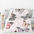 thumbnail image 1 of Throw Blanket for Couch Sofa and Bed, Beautiful Butterfly Super Soft Plush Throw Blanket, Fuzzy Cuteness Comfy Warm Washable Flannel Blanket & Throws for All Season 80"x60", 1 of 7