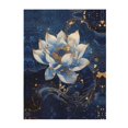 thumbnail image 1 of Throw Blanket for Couch Sofa and Bed, Blue Golden Dream Lotus Super Soft Plush Throw Blanket, Fuzzy Cuteness Comfy Warm Washable Flannel Blanket & Throws for All Season 60"x50", 1 of 5