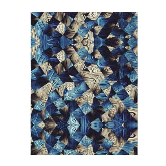 Throw Blanket for Couch Sofa and Bed, Blue Squares Super Soft Plush Throw Blanket, Fuzzy Cuteness Comfy Warm Washable Flannel Blanket & Throws for All Season 80"x60"
