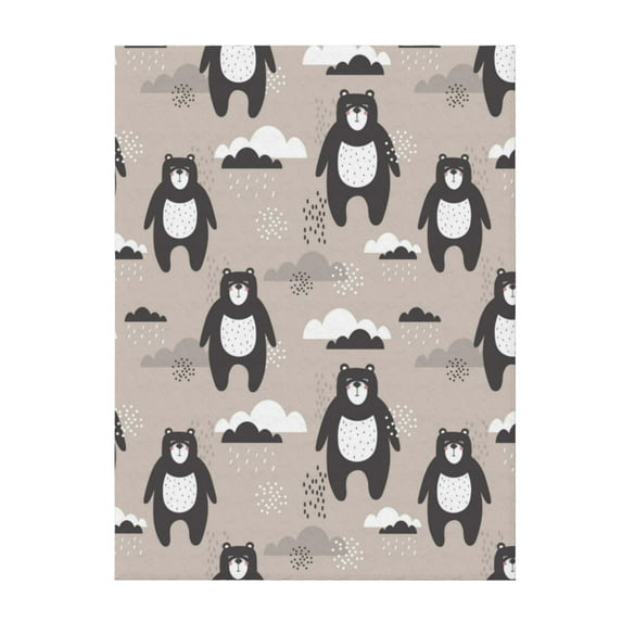 Throw Blanket for Couch Sofa and Bed, Cartoon bear brown Super Soft Plush Throw Blanket, Fuzzy Cuteness Comfy Warm Washable Flannel Blanket & Throws for All Season 40"x30"