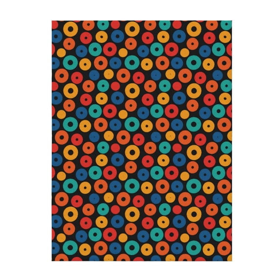 Throw Blanket for Couch Sofa and Bed, Circle colorful dot pattern Super Soft Plush Throw Blanket, Fuzzy Cuteness Comfy Warm Washable Flannel Blanket & Throws for All Season 60"x50"