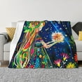 thumbnail image 1 of Throw Blanket for Couch Sofa and Bed, Colorful Floral Forest Fairy Soft Plush Throw Blanket, Fuzzy Cuteness Comfy Warm Washable Flannel Blanket Throws for All Season, 1 of 8