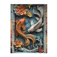 thumbnail image 1 of Throw Blanket for Couch Sofa and Bed, Colorful Koi Fish Art Super Soft Plush Throw Blanket, Fuzzy Cuteness Comfy Warm Washable Flannel Blanket & Throws for All Season 60"x50", 1 of 5