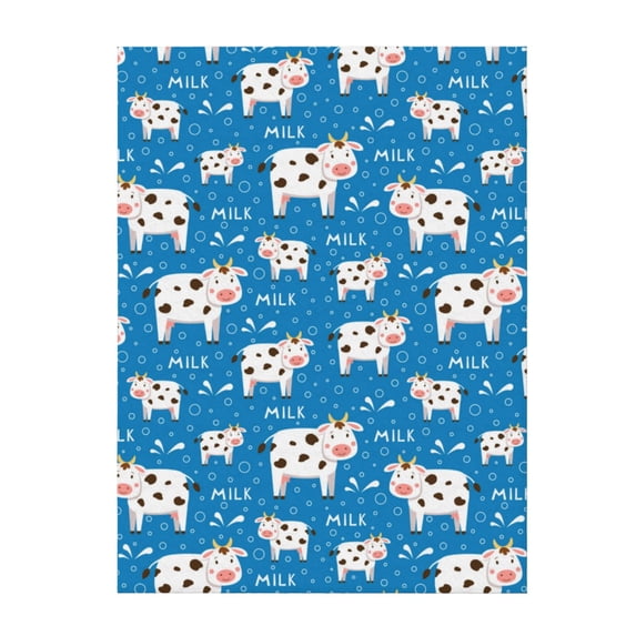 Throw Blanket for Couch Sofa and Bed, Cows Milk Super Soft Plush Throw Blanket, Fuzzy Cuteness Comfy Warm Washable Flannel Blanket & Throws for All Season