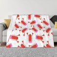 thumbnail image 1 of Throw Blanket for Couch Sofa and Bed, Crayfish And Hearts Soft Plush Throw Blanket, Fuzzy Cuteness Comfy Warm Washable Flannel Blanket Throws for All Season, 1 of 8