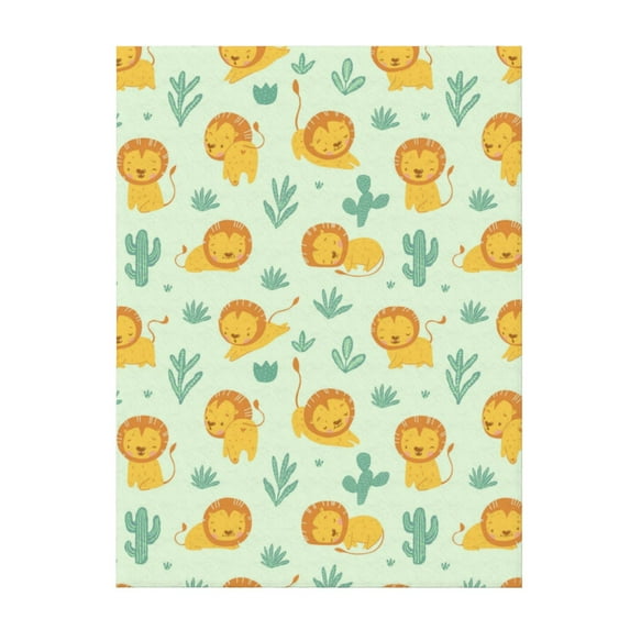 Throw Blanket for Couch Sofa and Bed, Cute Baby Lion Super Soft Cozy Plush Throw Blanket, Fuzzy Lightweight Warm Comfy Cute Flannel Blanket & Throws for All Season 50"x40"