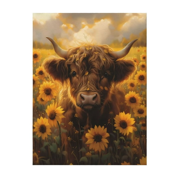 Throw Blanket for Couch Sofa and Bed, Cute Cow Sunflower Field Super Soft Plush Throw Blanket, Fuzzy Cuteness Comfy Warm Washable Flannel Blanket & Throws for All Season 80"x60"