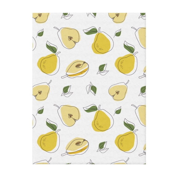 Throw Blanket for Couch Sofa and Bed, Cute Pear Yellow Super Soft Plush Throw Blanket, Fuzzy Cuteness Comfy Warm Washable Flannel Blanket & Throws for All Season 50"x40"