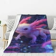 thumbnail image 1 of Throw Blanket for Couch Sofa and Bed, Cute Pink Fantasy Axolotl A Super Soft Plush Throw Blanket, Fuzzy Cuteness Comfy Warm Washable Flannel Blanket & Throws for All Season 60"x50", 1 of 7