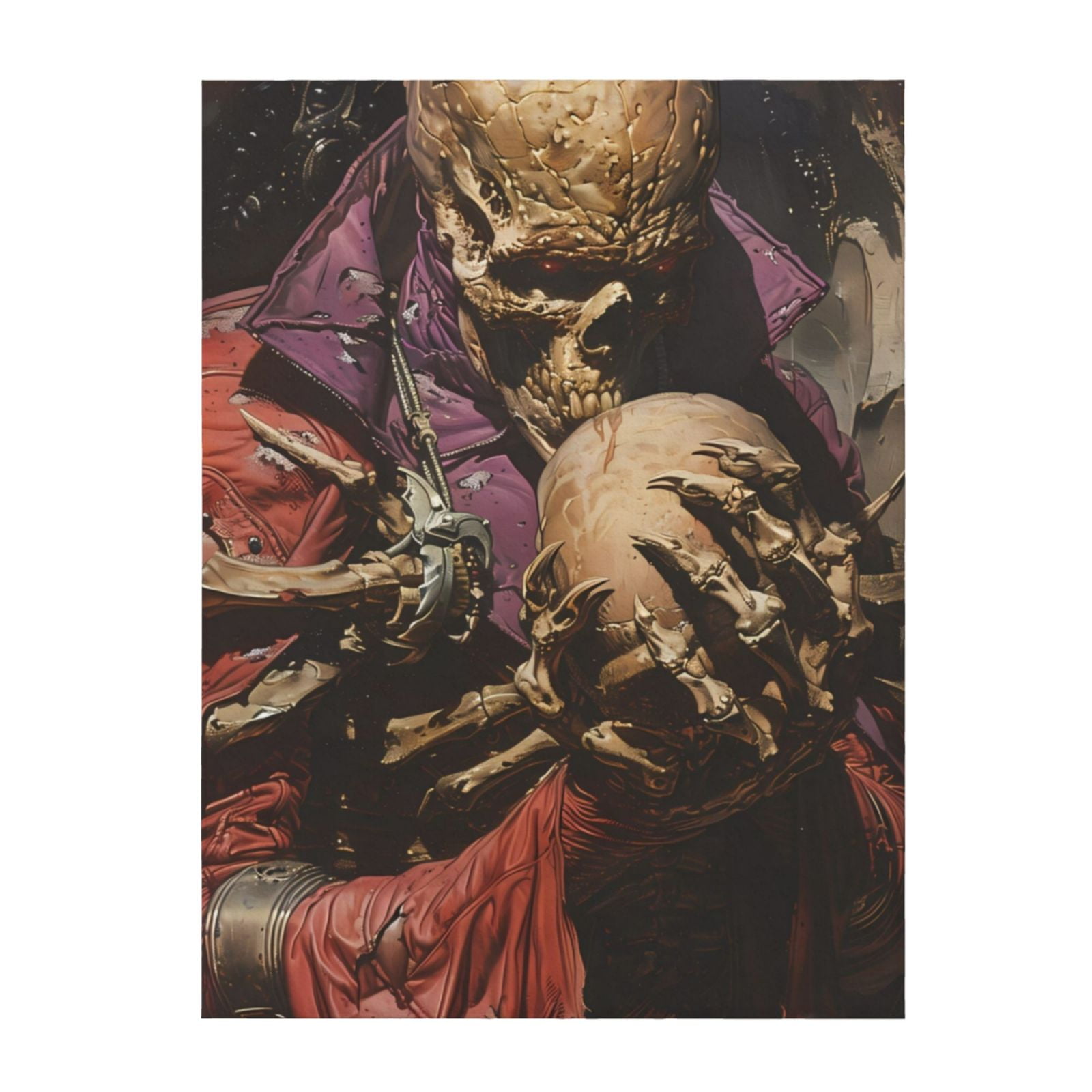 Throw Blanket for Couch Sofa and Bed Eerie Skull Holding Another