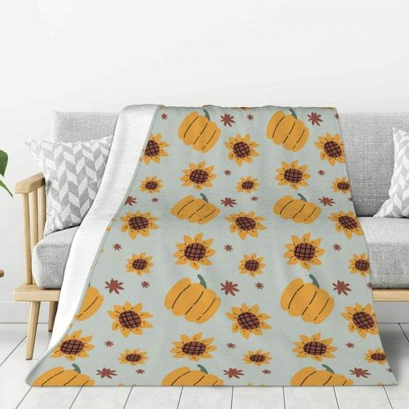 Throw Blanket for Couch Sofa and Bed, Fall Thanksgiving Day Super Soft Plush Throw Blanket, Fuzzy Cuteness Comfy Warm Washable Flannel Blanket & Throws for All Season 80"x60"