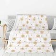 thumbnail image 1 of Throw Blanket for Couch Sofa and Bed, Gold Snowflake Stripes Super Soft Plush Throw Blanket, Fuzzy Cuteness Comfy Warm Washable Flannel Blanket & Throws for All Season 40"x30", 1 of 7