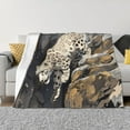 thumbnail image 1 of Throw Blanket for Couch Sofa and Bed, Graceful Snow Leopard Soft Plush Throw Blanket, Fuzzy Cuteness Comfy Warm Washable Flannel Blanket Throws for All Season, 1 of 8