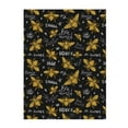 thumbnail image 1 of Throw Blanket for Couch Sofa and Bed, Hohey Bee Golden Embroidery Super Soft Plush Throw Blanket, Fuzzy Cuteness Comfy Warm Washable Flannel Blanket & Throws for All Season 50"x40", 1 of 5