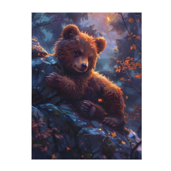 Throw Blanket for Couch Sofa and Bed, Lazy Stone Bear Super Soft Plush Throw Blanket, Fuzzy Cuteness Comfy Warm Washable Flannel Blanket & Throws for All Season