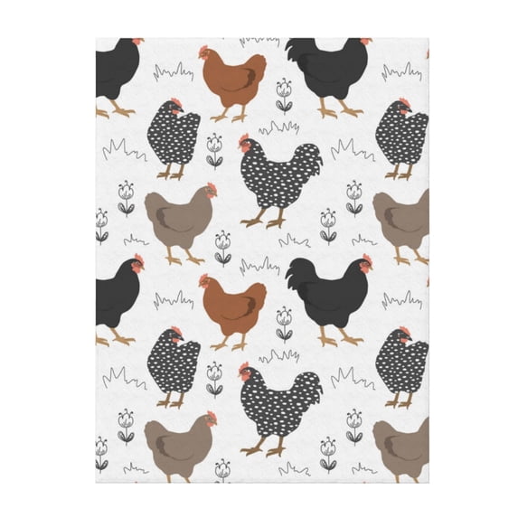 Throw Blanket for Couch Sofa and Bed, Modern Cartoon Cute Chicken_A Super Soft Plush Throw Blanket, Fuzzy Cuteness Comfy Warm Washable Flannel Blanket & Throws for All Season 50"x40"