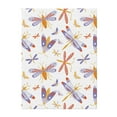 thumbnail image 1 of Throw Blanket for Couch Sofa and Bed, Moths Dragonflies Butterflies Super Soft Plush Throw Blanket, Fuzzy Cuteness Comfy Warm Washable Flannel Blanket & Throws for All Season 60"x50", 1 of 5