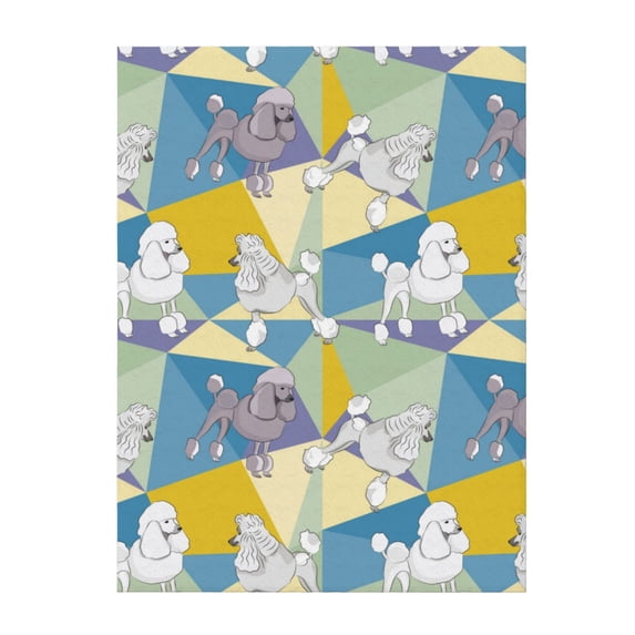 Throw Blanket for Couch Sofa and Bed, Multicolor Cute Poodle Dog Super Soft Plush Throw Blanket, Fuzzy Cuteness Comfy Warm Washable Flannel Blanket & Throws for All Season 60"x50"