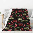 thumbnail image 1 of Throw Blanket for Couch Sofa and Bed, Red Chili Super Soft Plush Throw Blanket, Fuzzy Cuteness Comfy Warm Washable Flannel Blanket & Throws for All Season 80"x60", 1 of 7