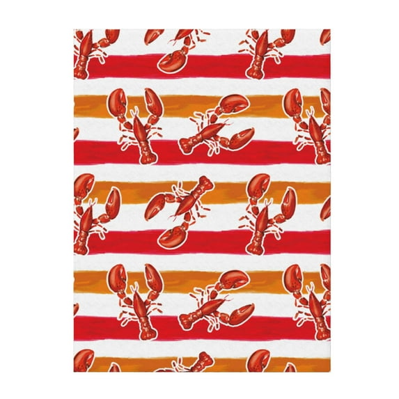 Throw Blanket for Couch Sofa and Bed, Red Lobster Super Soft Plush Throw Blanket, Fuzzy Cuteness Comfy Warm Washable Flannel Blanket & Throws for All Season