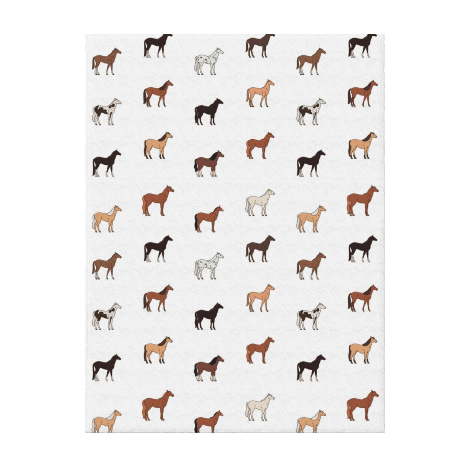 Throw Blanket for Couch Sofa and Bed, Simple Painted Cute Horse Super