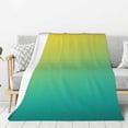 thumbnail image 1 of Throw Blanket for Couch Sofa and Bed, Teal To Yellow Gradient Super Soft Plush Throw Blanket, Fuzzy Cuteness Comfy Warm Washable Flannel Blanket & Throws for All Season 60"x50", 1 of 7