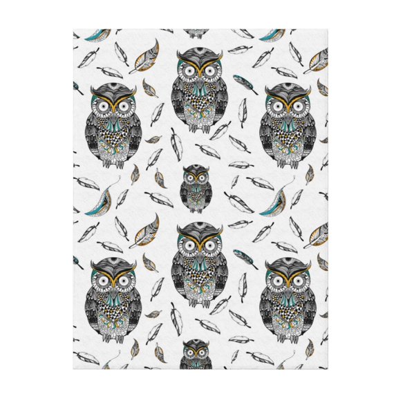 Throw Blanket for Couch Sofa and Bed - Tribal Owl Feathers Super Soft Cozy Funny Plush Throw Blanket, Lightweight Fuzzy Comfy Warm Flannel Blanket & Throws for All Season 60"x50"