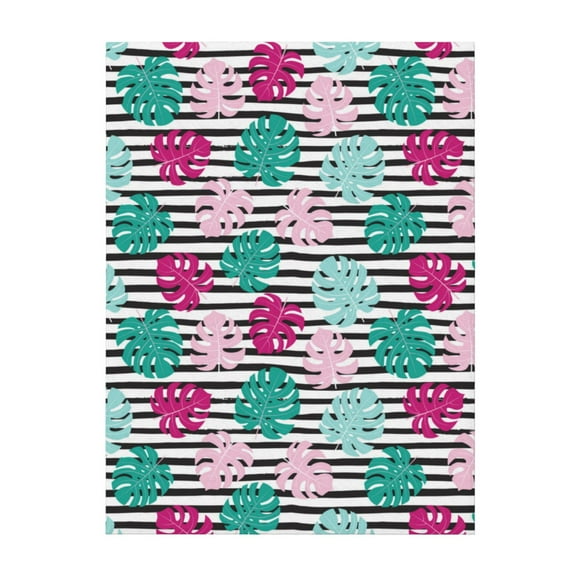 Throw Blanket for Couch Sofa and Bed, Tropical Leaves Super Soft Plush Throw Blanket, Fuzzy Cuteness Comfy Warm Washable Flannel Blanket & Throws for All Season 40"x30"