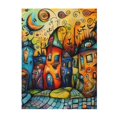 thumbnail image 1 of Throw Blanket for Couch Sofa and Bed, Whimsical Colorful Village Street Super Soft Cozy Plush Throw Blanket, Fuzzy Lightweight Warm Comfy Cute Flannel Blanket & Throws for All Season 40"x30", 1 of 5