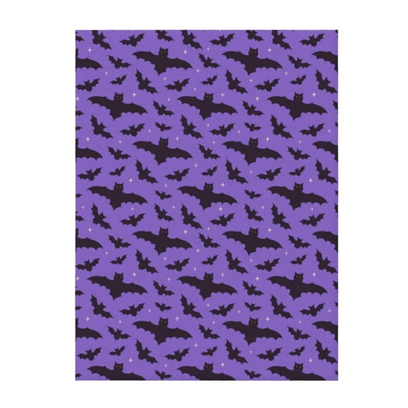 Throw Blanket for Couch Sofa and Bed, bat night sky purple cool Super Soft Plush Throw Blanket, Fuzzy Cuteness Comfy Warm Washable Flannel Blanket & Throws for All Season 50"x40"