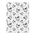 thumbnail image 1 of Throw Blanket for Couch Sofa and Bed, black Dog Puppy white Super Soft Plush Throw Blanket, Fuzzy Cuteness Comfy Warm Washable Flannel Blanket & Throws for All Season, 1 of 5