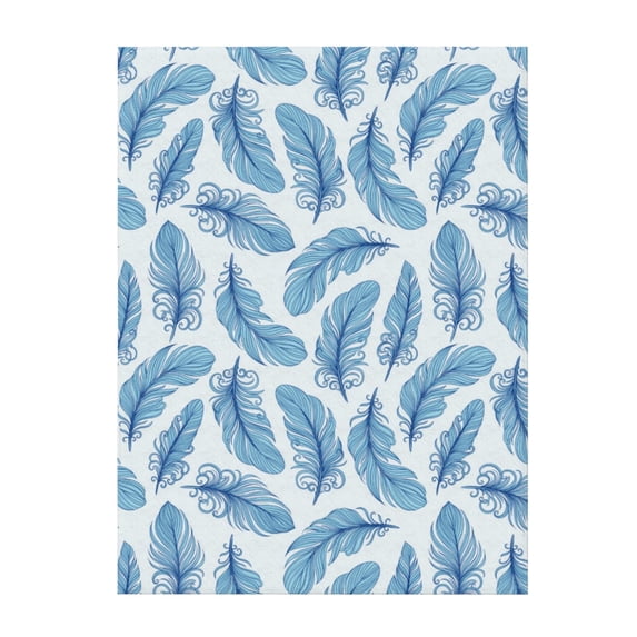 Throw Blanket for Couch Sofa and Bed, blue feather Super Soft Plush Throw Blanket, Fuzzy Cuteness Comfy Warm Washable Flannel Blanket & Throws for All Season 40"x30"