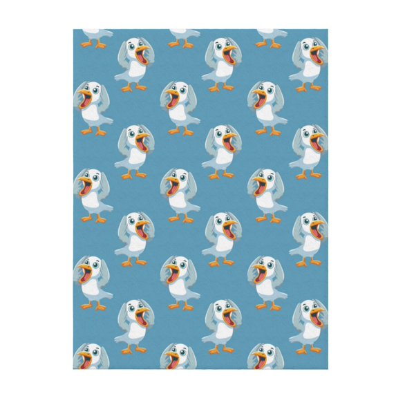 Throw Blanket for Couch Sofa and Bed, cartoon Seagull Super Soft Plush Throw Blanket, Fuzzy Cuteness Comfy Warm Washable Flannel Blanket & Throws for All Season 80"x60"