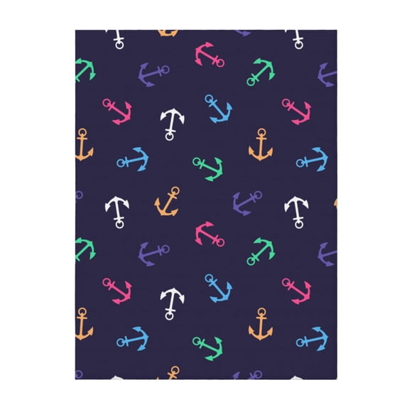 Throw Blanket for Couch Sofa and Bed, colorful anchors cute print Super Soft Plush Throw Blanket, Fuzzy Cuteness Comfy Warm Washable Flannel Blanket & Throws for All Season