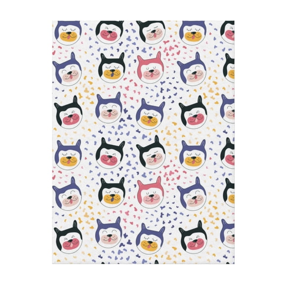 Throw Blanket for Couch Sofa and Bed, cute dog AA Super Soft Plush Throw Blanket, Fuzzy Cuteness Comfy Warm Washable Flannel Blanket & Throws for All Season 80"x60"