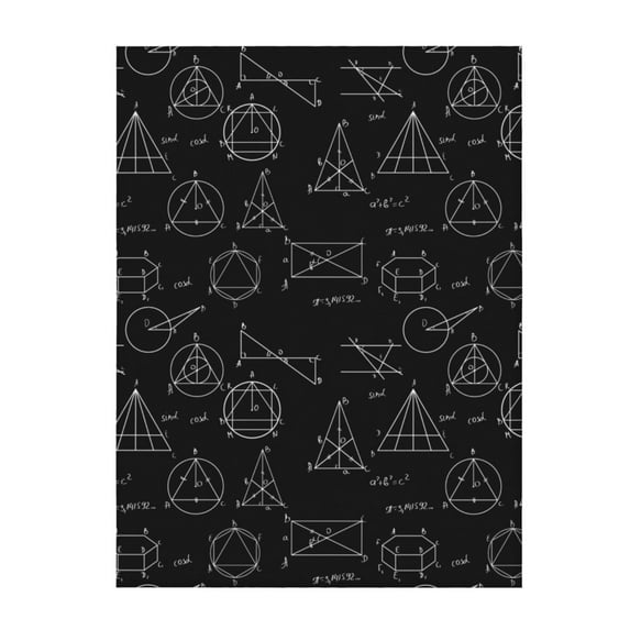 Throw Blanket for Couch Sofa and Bed, equation Math Print black Super Soft Plush Throw Blanket, Fuzzy Cuteness Comfy Warm Washable Flannel Blanket & Throws for All Season 80"x60"