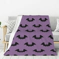 thumbnail image 1 of Throw Blanket for Couch Sofa and Bed, halloween bat print Super Soft Plush Throw Blanket, Fuzzy Cuteness Comfy Warm Washable Flannel Blanket & Throws for All Season 40"x30", 1 of 7