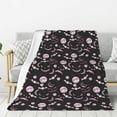 thumbnail image 1 of Throw Blanket for Couch Sofa and Bed, halloween hat ghost Super Soft Plush Throw Blanket, Fuzzy Cuteness Comfy Warm Washable Flannel Blanket & Throws for All Season 50"x40", 1 of 7