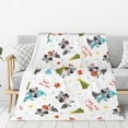 thumbnail image 1 of Throw Blanket for Couch Sofa and Bed, happy new year Raccoon Super Soft Plush Throw Blanket, Fuzzy Cuteness Comfy Warm Washable Flannel Blanket & Throws for All Season 40"x30", 1 of 7
