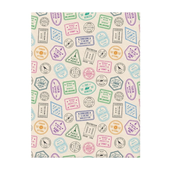 Throw Blanket for Couch Sofa and Bed, postmark Print colorful Super Soft Plush Throw Blanket, Fuzzy Cuteness Comfy Warm Washable Flannel Blanket & Throws for All Season