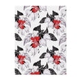 thumbnail image 1 of Throw Blanket for Couch Sofa and Bed, red white flowers black Super Soft Plush Throw Blanket, Fuzzy Cuteness Comfy Warm Washable Flannel Blanket & Throws for All Season 80"x60", 1 of 5