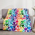 thumbnail image 1 of Throw Blanket for Couch Sofa Colorful Love Heart Couple Lovers Blanket Boys Girls Teen Soft Flannel Fleece Blanket Rainbow Heart Shaped Decor All Season (Colorful, Throw(50"x60")), 1 of 6