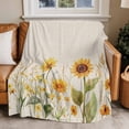 thumbnail image 1 of Throw Blanket for Couch Sunflower Soft Fleece Flannel Blankets Cozy Lightweight Blanket for Home Sofa Living Room Yellow Flower Watercolor Bed Throws 60" x 80", 1 of 9