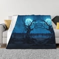 thumbnail image 1 of Throw Blanket for Couch - Tree Moon Night Sky Soft Comfy Lightweight Cozy Warm Throw Blanket, Fuzzy Plush Flannel Blanket & Throws for Sofa and Bed All Season, 1 of 8