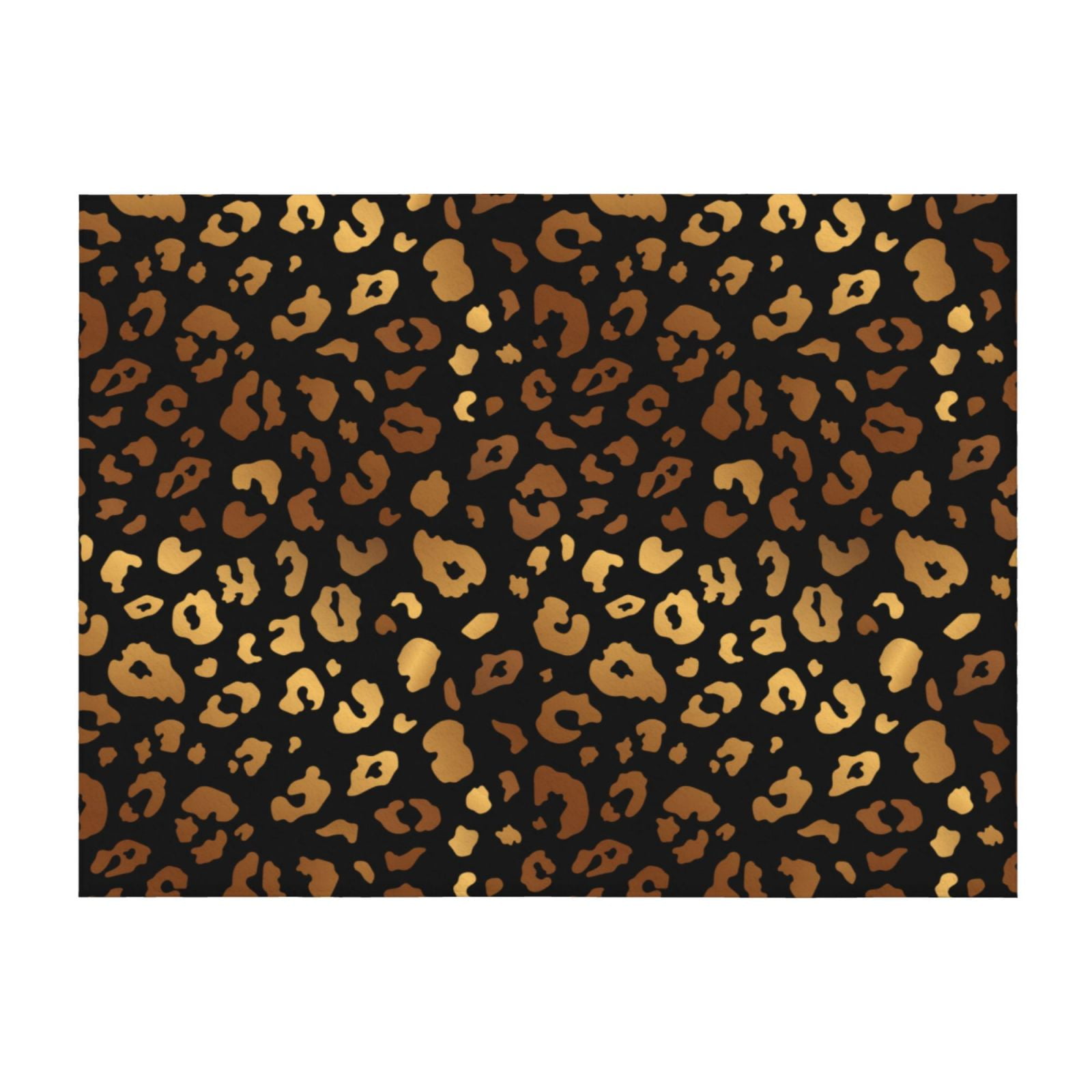Throw Blanket for Couch Trendy gold leopard black Super Soft