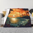 thumbnail image 1 of Throw Blanket for Couch - Tropical Sunset Paradise Soft Comfy Lightweight Cozy Warm Throw Blanket, Fuzzy Plush Flannel Blanket & Throws for Sofa and Bed All Season, 1 of 8
