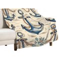 Throw Blanket for Couch Vintage Nautical Anchor Rope Boat Super Soft